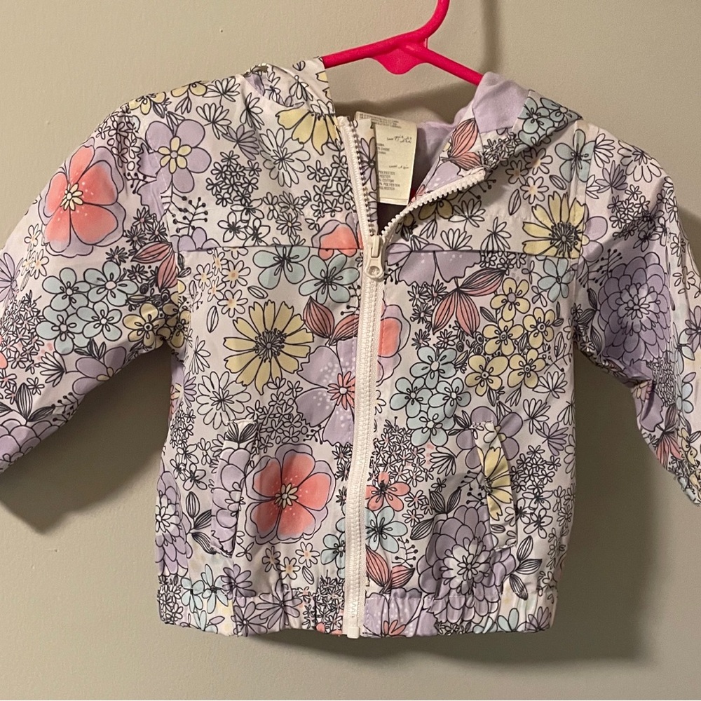 Floral Hooded lightweight Spring Girls Jacket